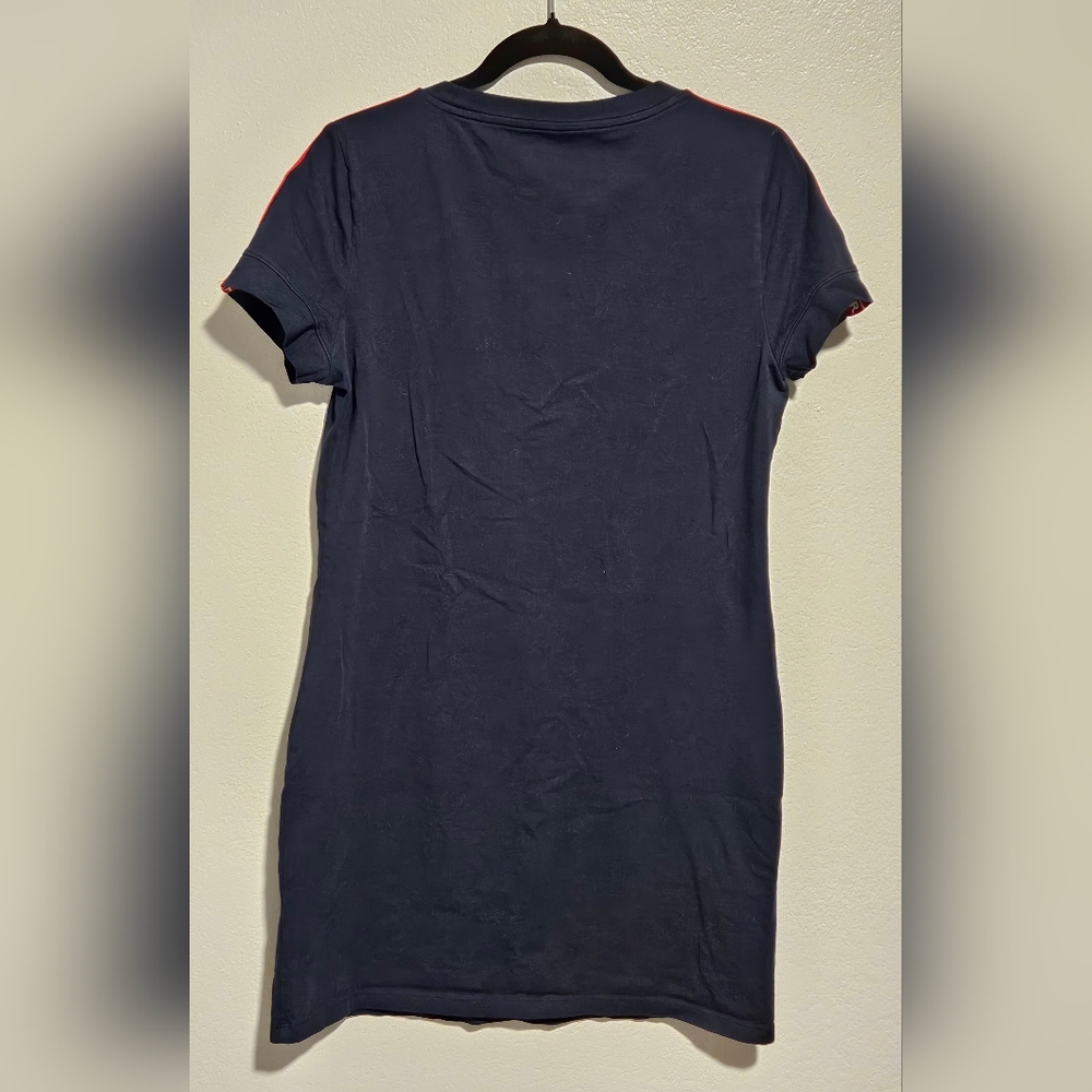 Tommy Hilfiger Navy Dress with Red Logo Sleeves size Medium - Picture 3 of 8